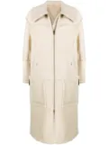 Closed leather shearling coat - Neutrals