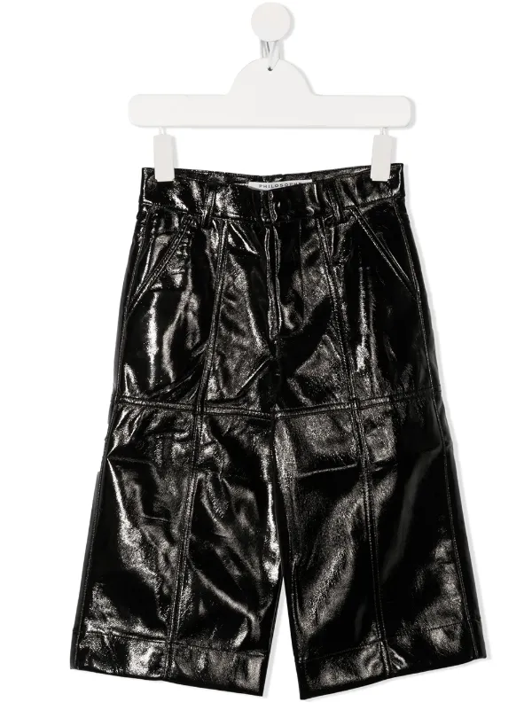 childrens faux leather trousers