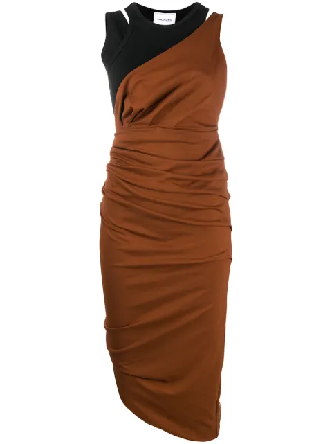 Lourdes  ruched fitted evening dress