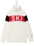 Perfect Moment Kids Ski-print roll neck jumper - White