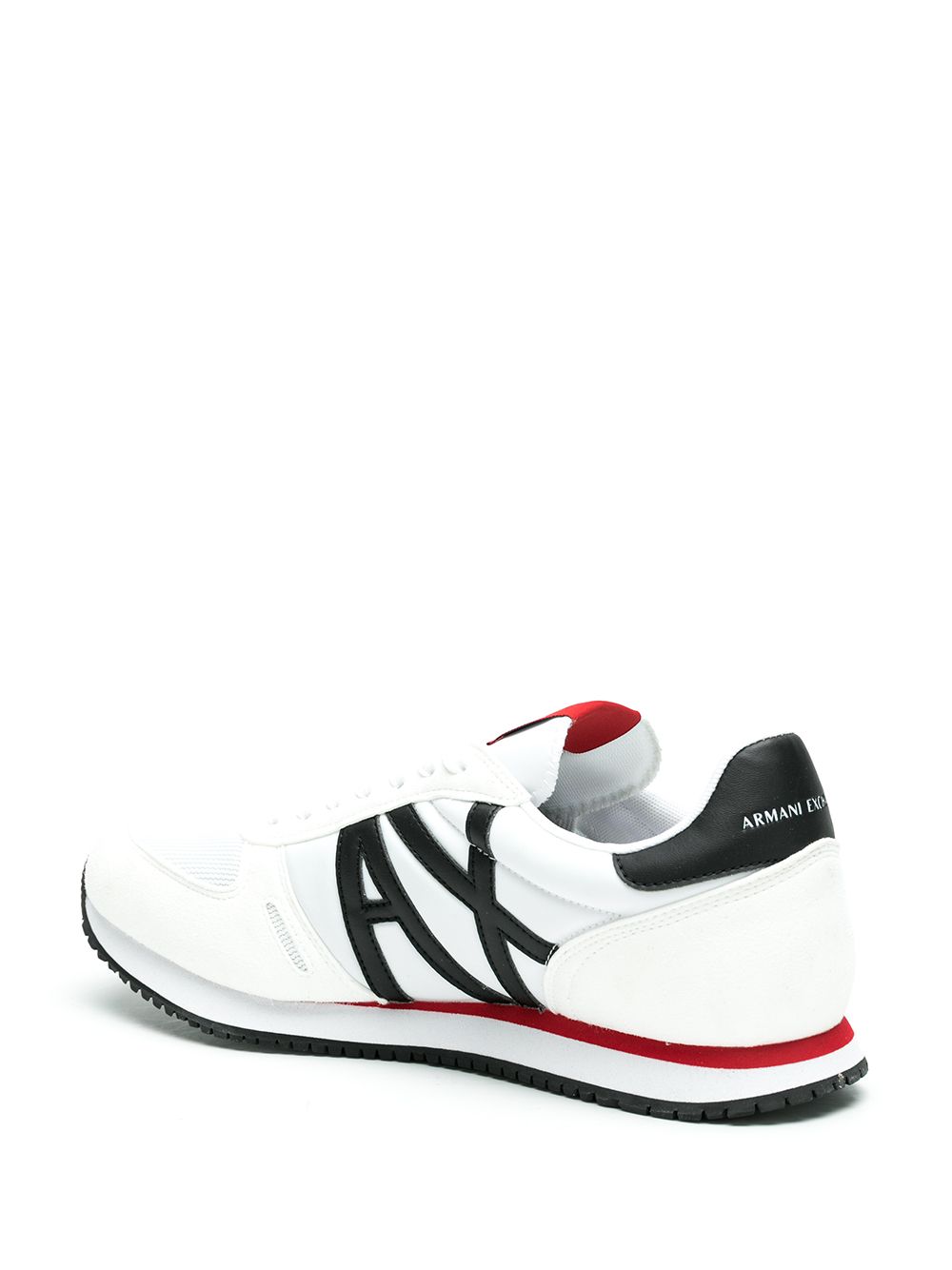 Shop Armani Exchange Logo-patch Lace-up Sneakers In White