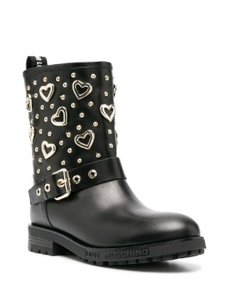 heart plaque ankle boots展示图