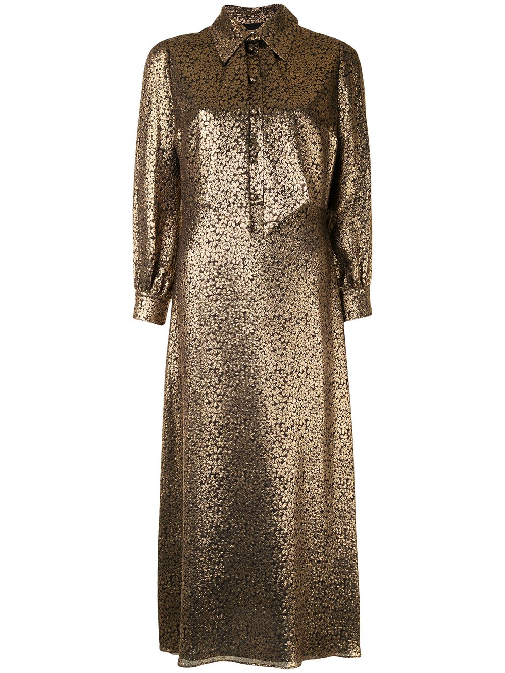 фото Yves saint laurent pre-owned жаккардовое платье с эффектом металлик