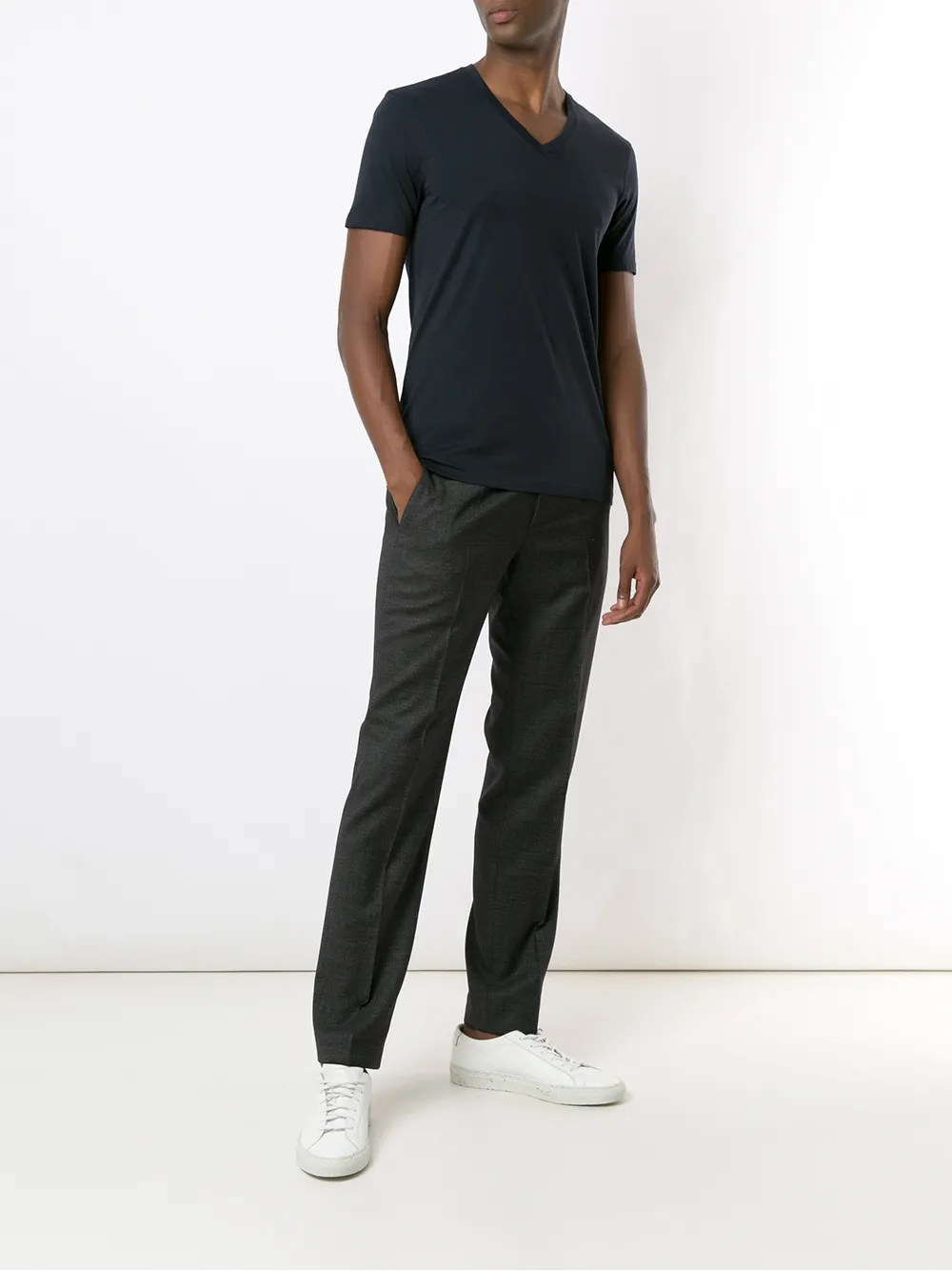 Armani Exchange T-shirt met V-hals - Blauw