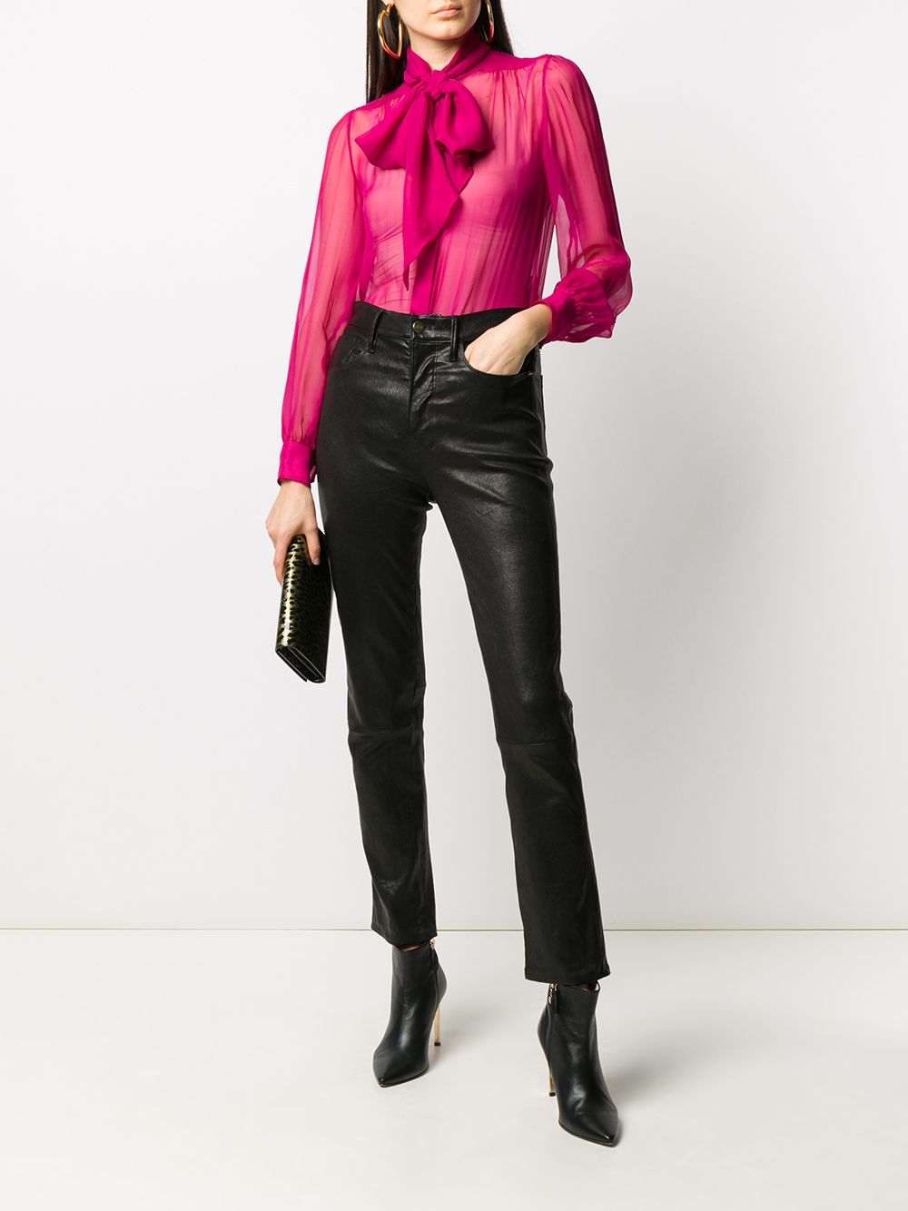 1970s Yves Saint Laurent Blush Silk Bow Blouse — Wayward Collection