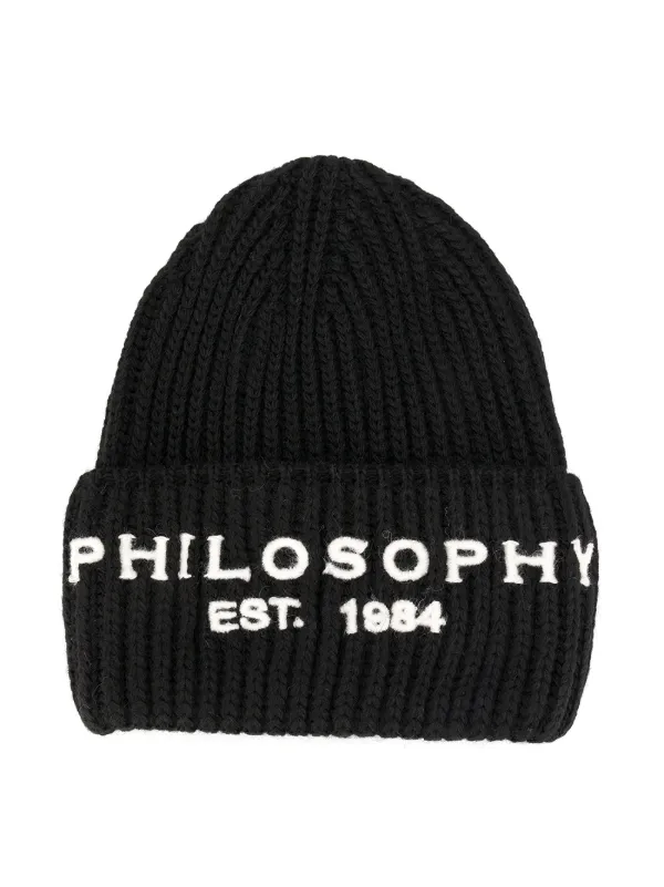 black and white beanie hat