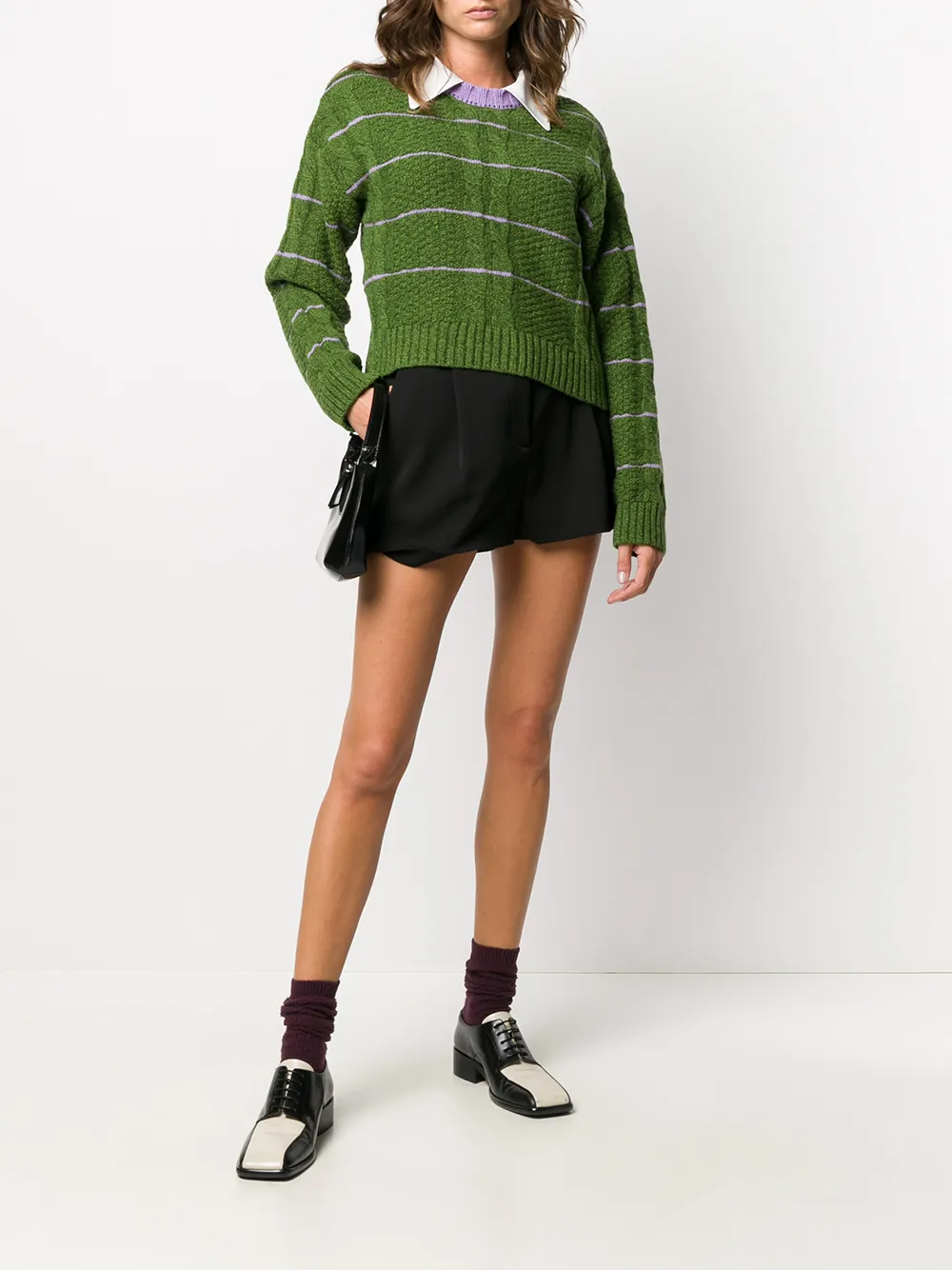 фото Alexa chung cable knit cropped jumper