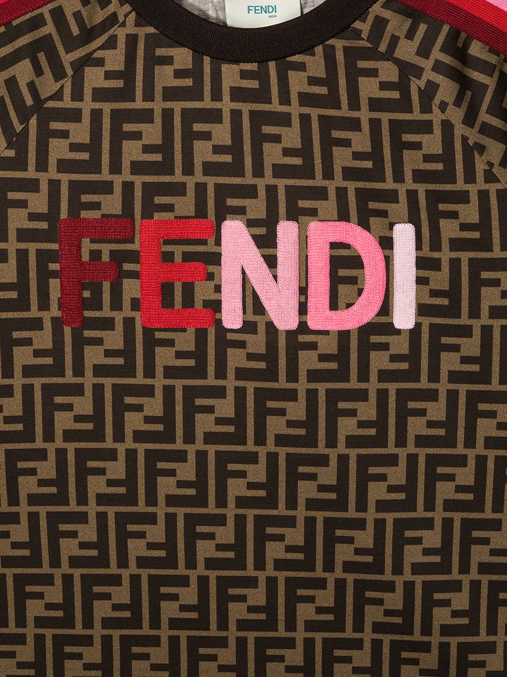 фото Fendi kids футболка с нашивкой-логотипом