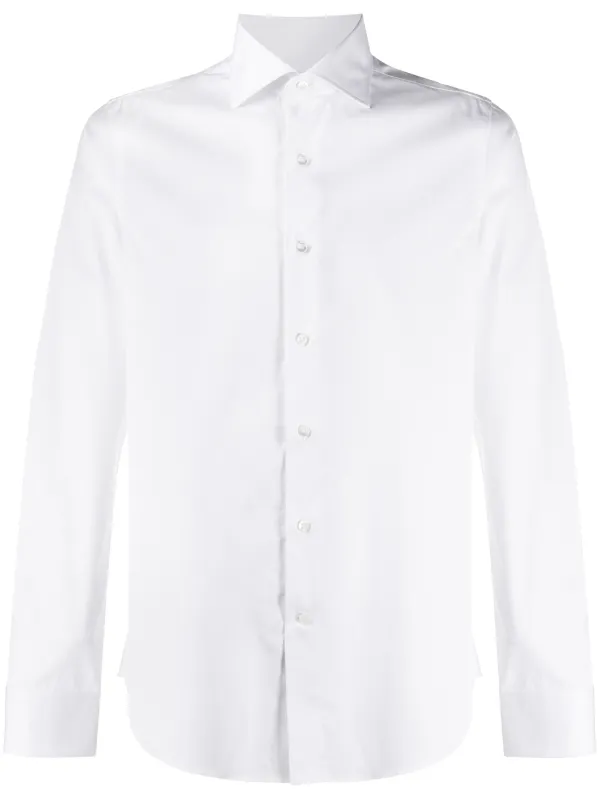 white cutaway collar shirt