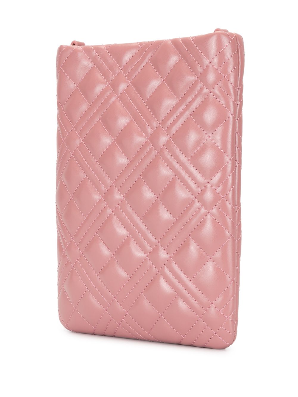 Shop Love Moschino Chain-strap Quilted Phone Holder In Pink