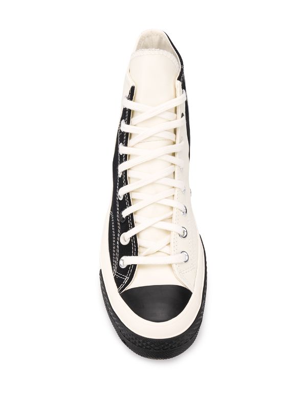 Converse two-tone high-top trainers 