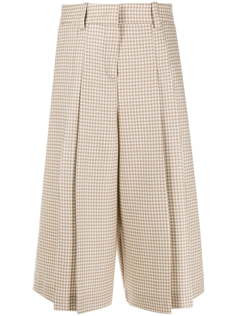 фото Pt01 dogtooth pattern pleated culottes