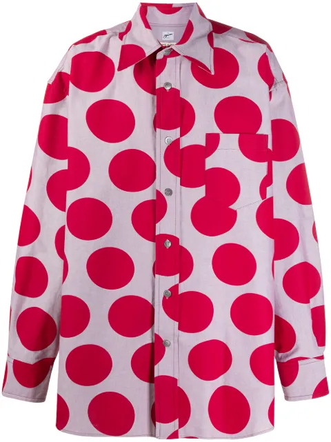 Marni oversized maxi polka-dot shirt