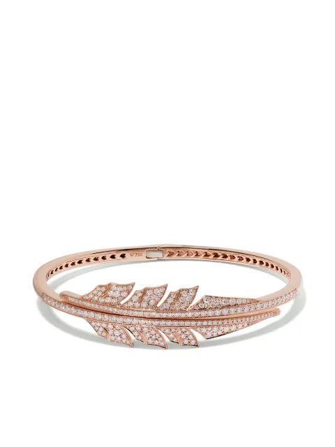 Stephen Webster 18kt rose gold Magnipheasant diamond pavé open feather bangle
