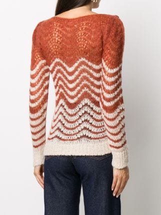 two-tone open-knit jumper展示图