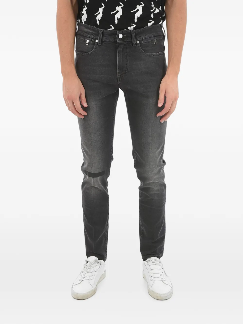 Neil Barrett skinny fit faded jeans - Schwarz