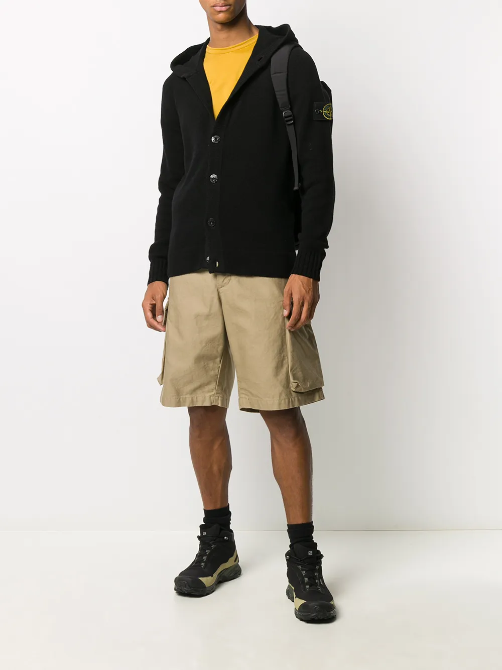 Stone Island Trui met logopatch - Zwart