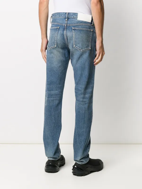 Blu Jeans dritti con effetto schiarito Farfetch Abbigliamento Pantaloni e jeans Jeans Jeans straight