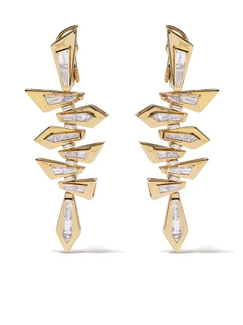 Stephen Webster 18kt yellow gold Dynamite Shattered diamond short earrings