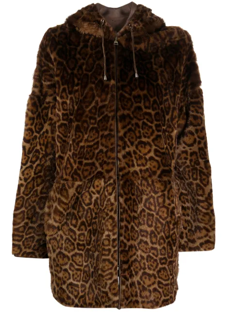 reversible leopard print coat