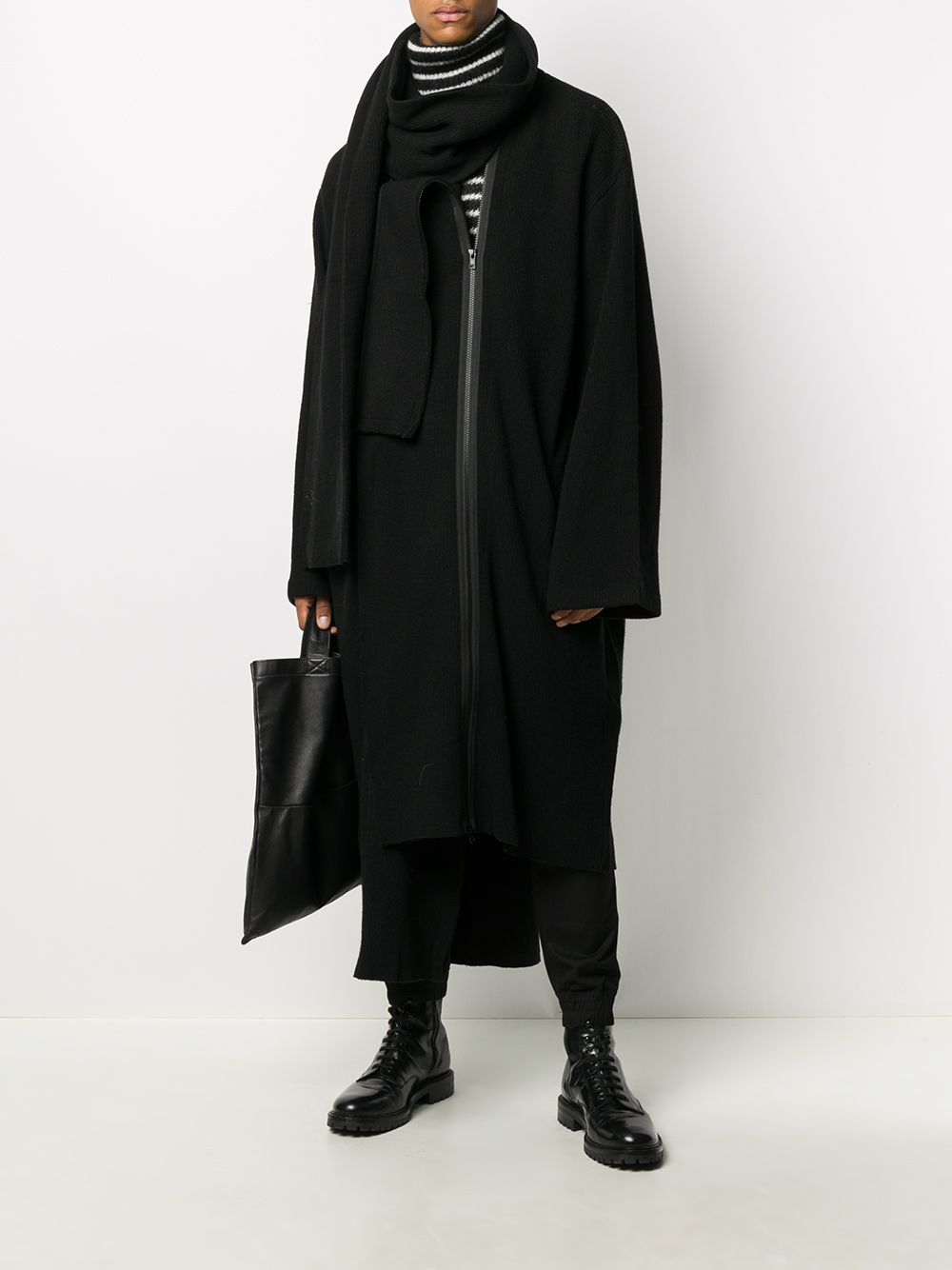 фото Yohji yamamoto пальто асимметричного кроя с воротником-хомутом
