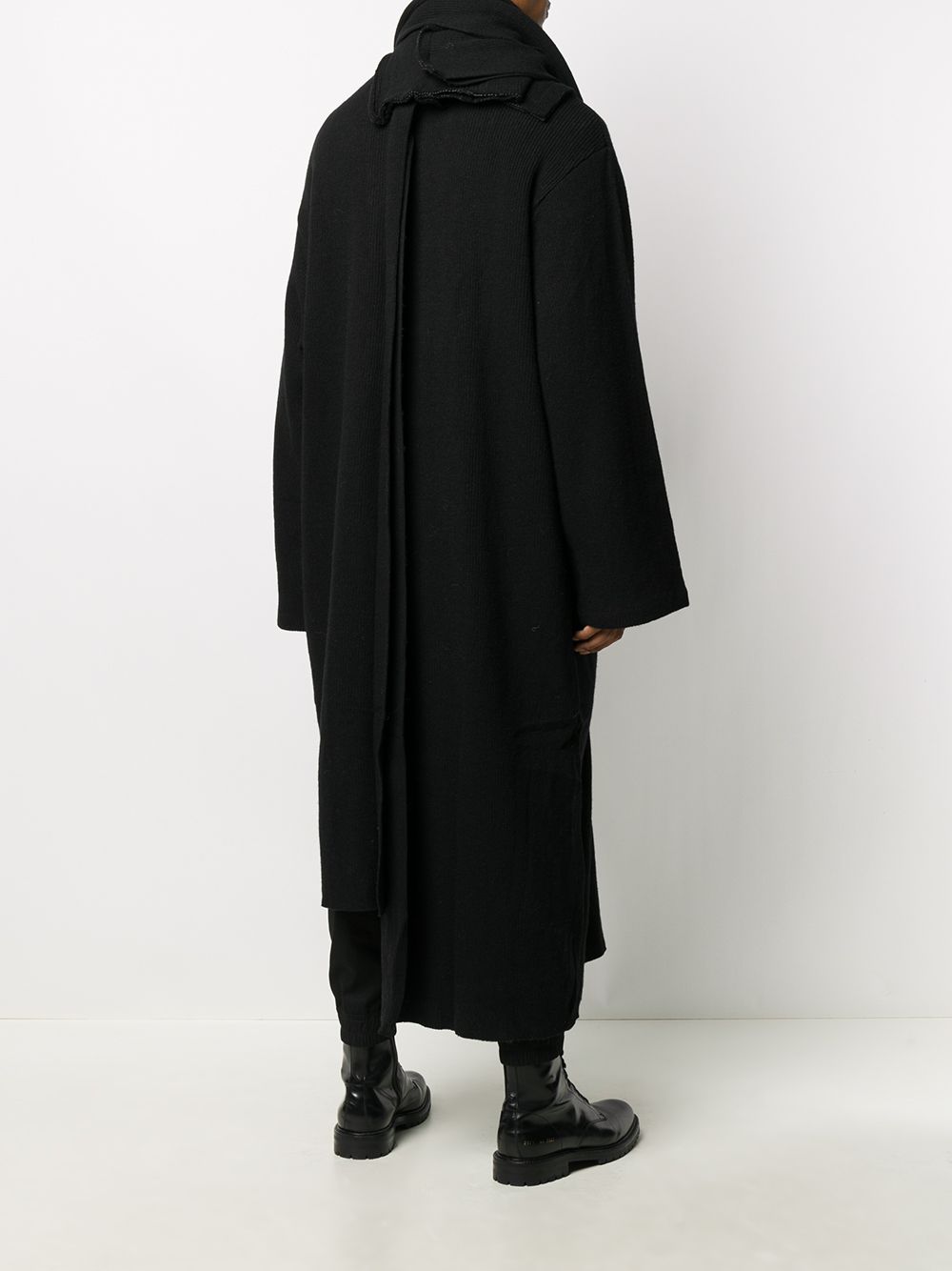 фото Yohji yamamoto пальто асимметричного кроя с воротником-хомутом