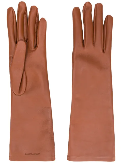 Saint Laurent logo-debossed 5-finger gloves