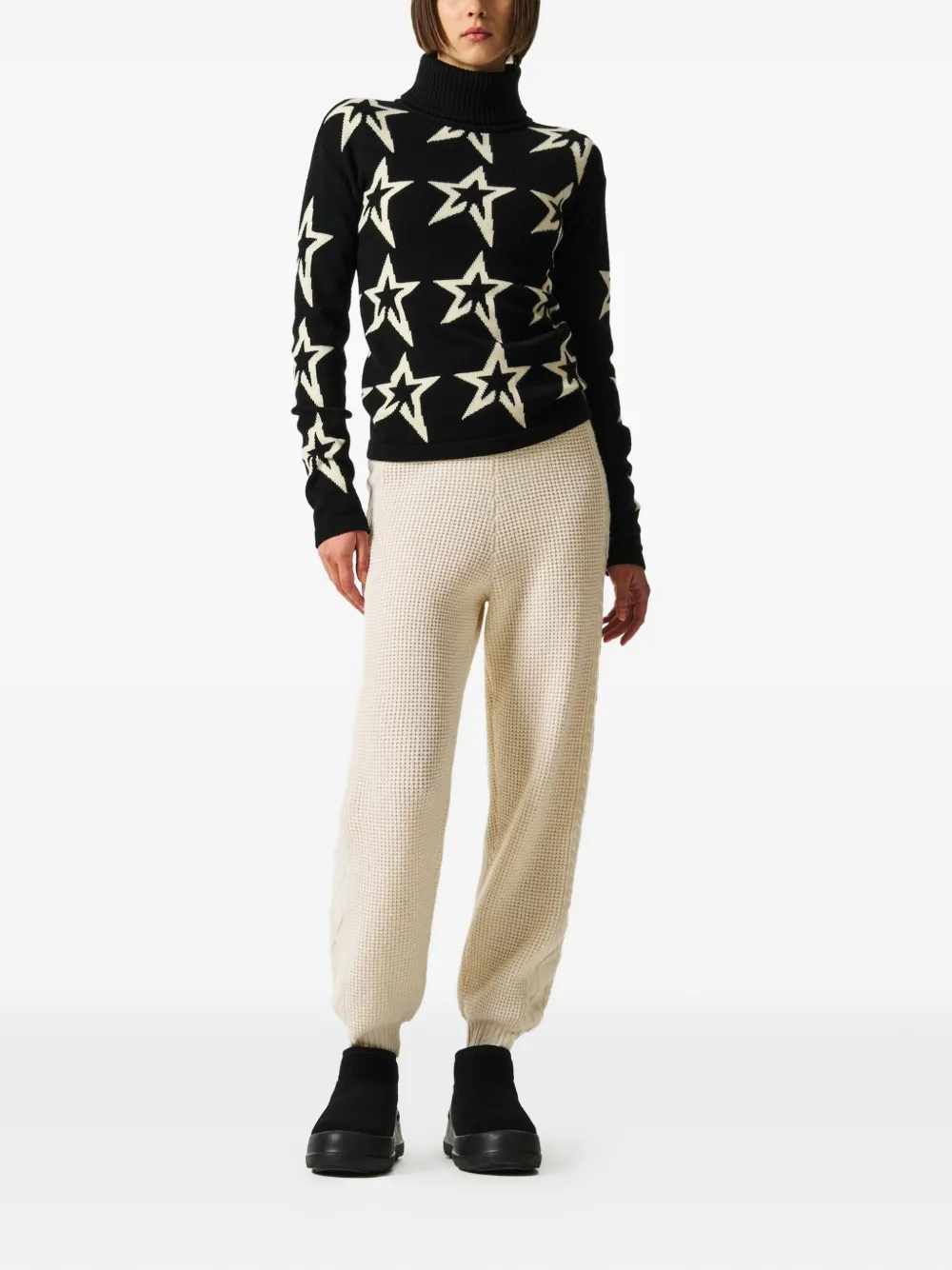  Perfect Moment Rollkragenpullover Mit Print   Schwarz 