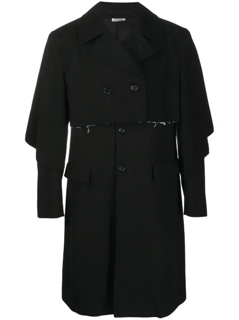 Comme Des Garçons Homme Plus معطف ترنش بحافة غير مدروزة وطبقات