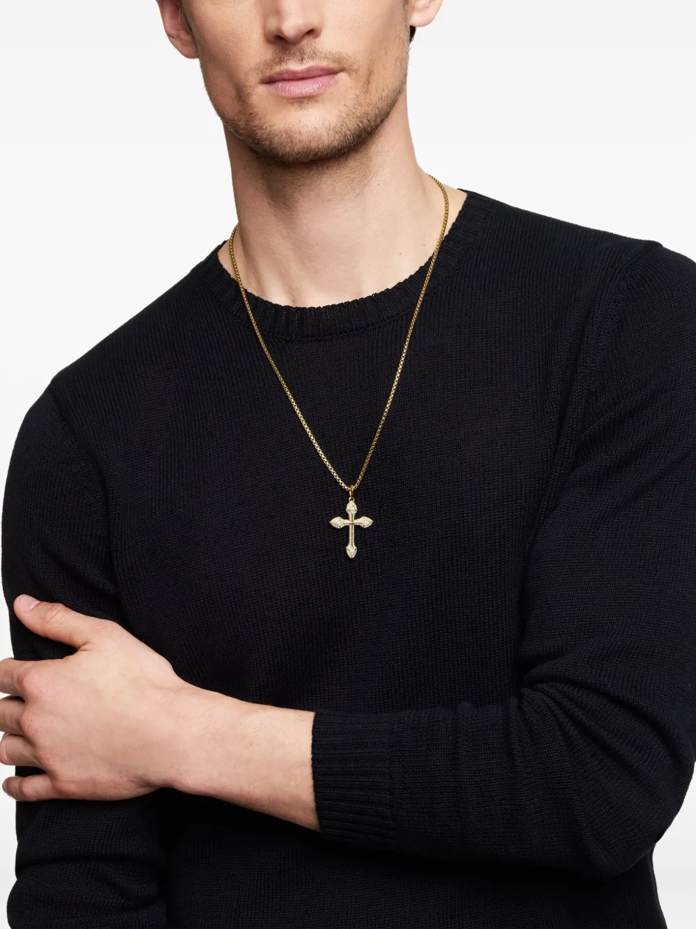 David Yurman 18K黄金 Gothic Cross 钻石吊坠（36.5毫米） | Image 2