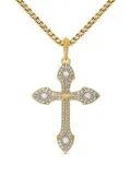 David Yurman 18kt yellow gold Gothic Cross diamond amulet (36.5mm)
