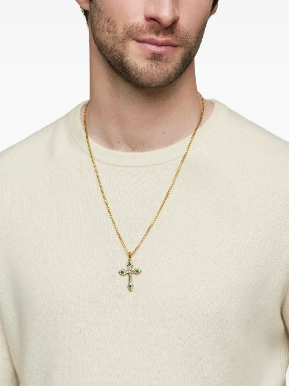 David Yurman 18K黄金 Gothic Cross 钻石吊坠（36.5毫米） | Image 2