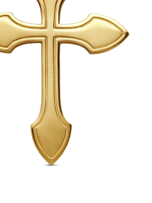 David Yurman 18kt Yellow Gold Gothic Cross Diamond Amulet