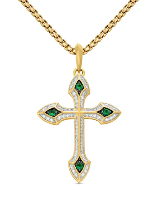 Pendentif Gothic Cross en 18ct pavé de diamants (36,5 mm) - David Yurman - Modalova