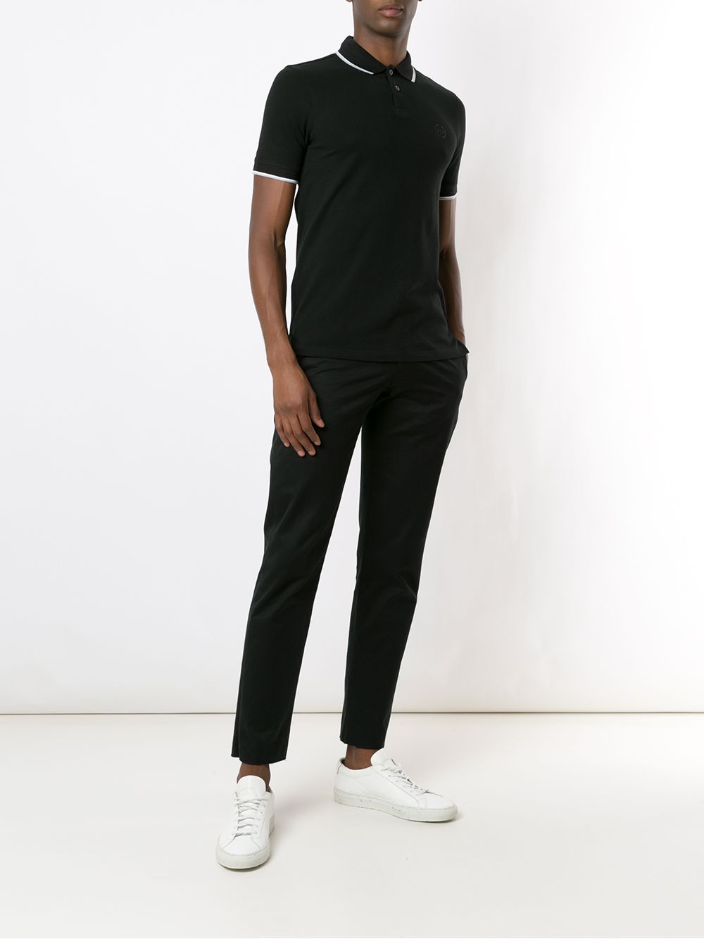 Armani Exchange Poloshirt met contrasterende afwerking - Zwart