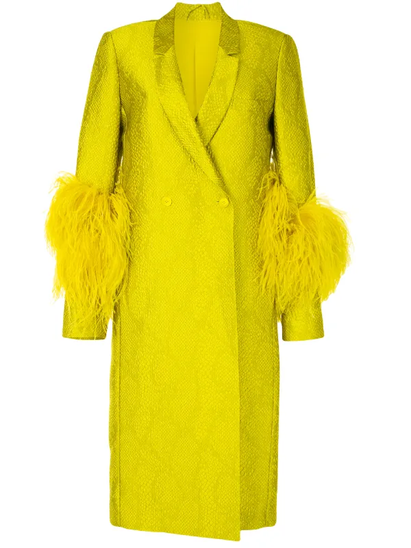 yellow feather jacket