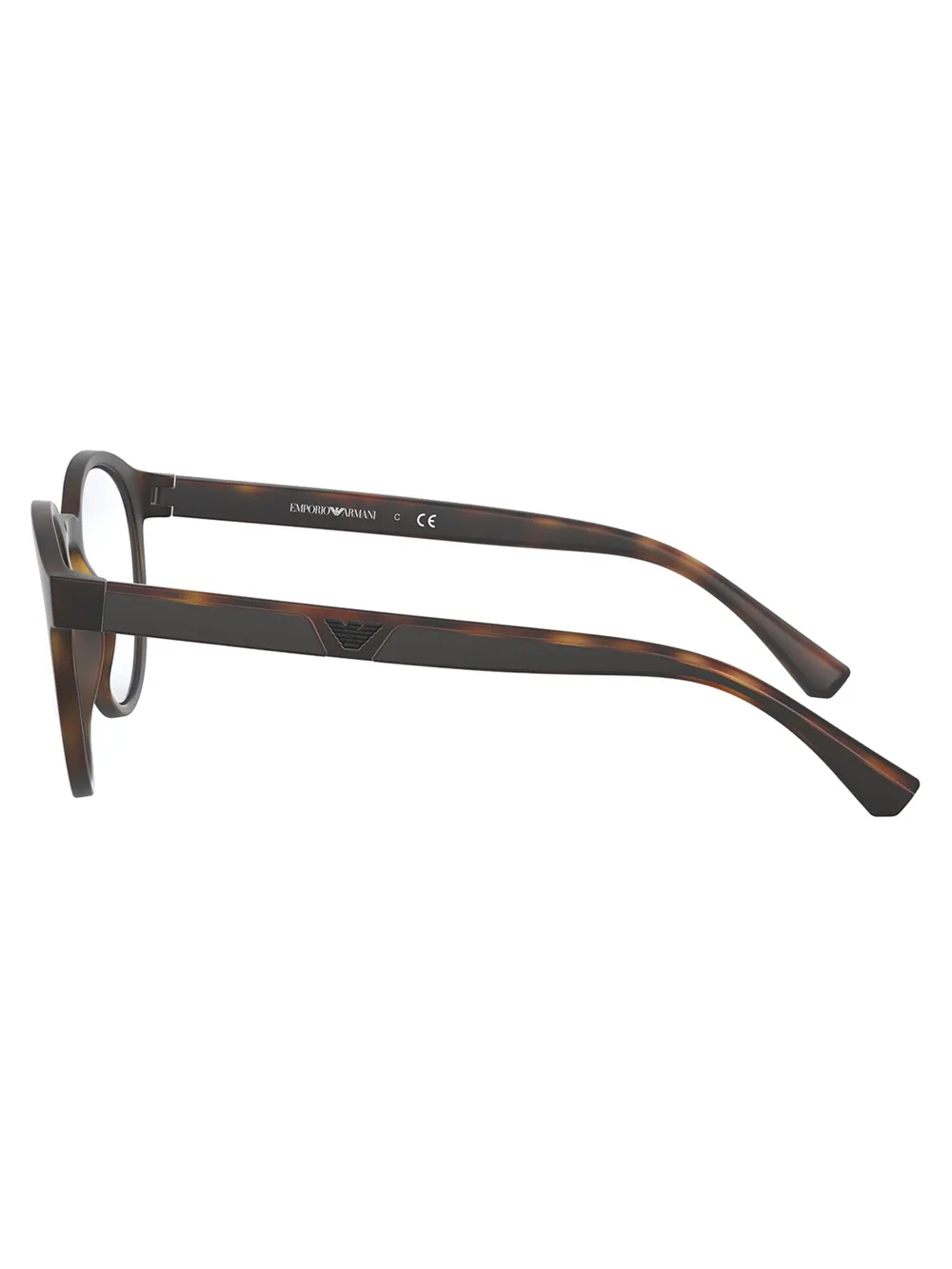 EMPORIO ARMANI TORTOISESHELL ROUND-FRAME GLASSES