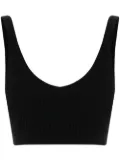 Cashmere In Love ribbed-knit cropped top - Black