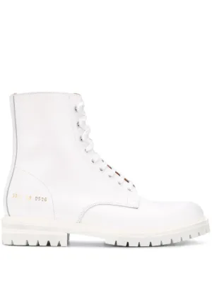 woman by common projects combat boots