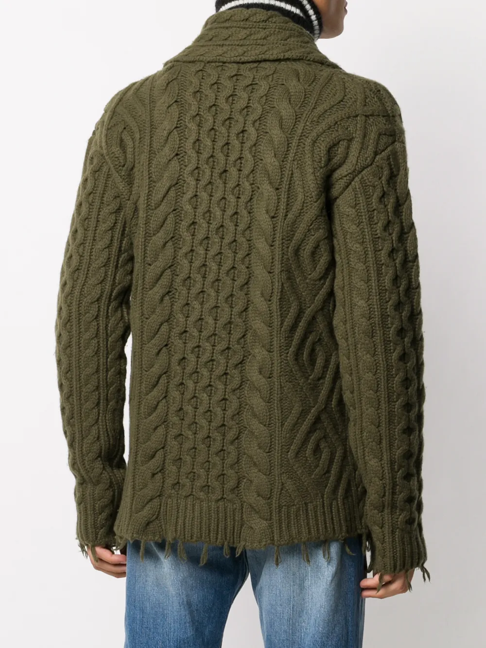 фото Alanui cable-knit raw-edge cardigan