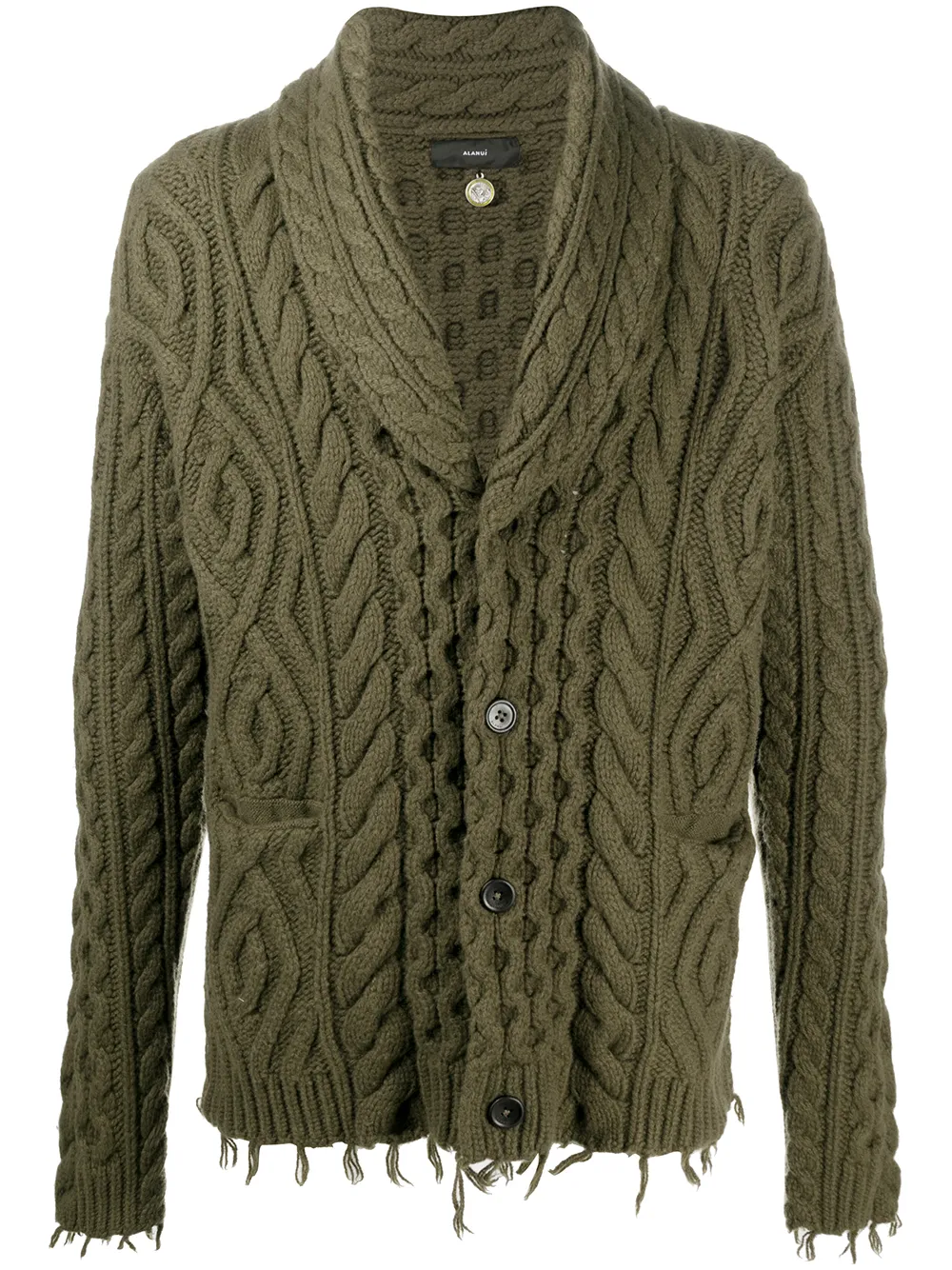 фото Alanui cable-knit raw-edge cardigan