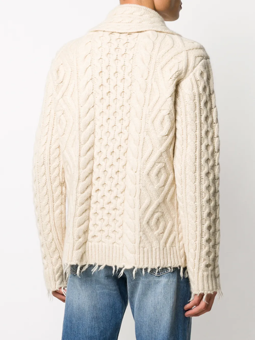 фото Alanui cable-knit raw-edge cardigan