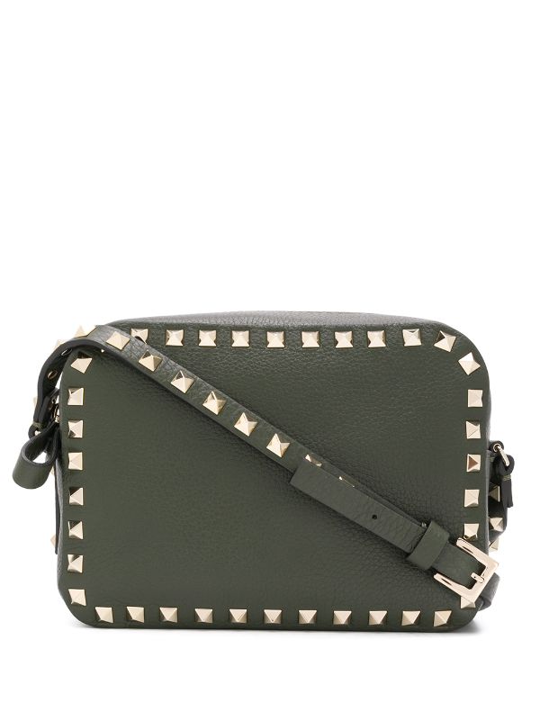 valentino garavani stud embellished leather shoulder bag