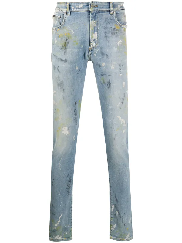 paint splatter skinny jeans