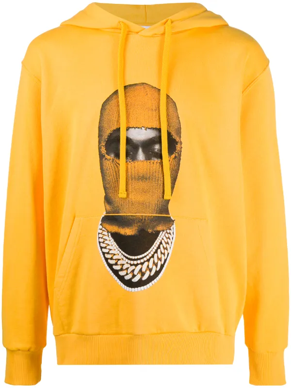 yellow drawstring hoodie