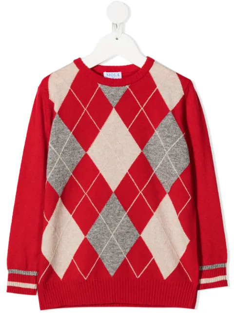 Siola argyle check pattern jumper