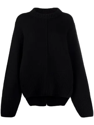 Shop black Khaite Virginia wool sweater 