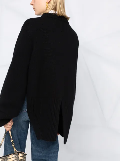 Shop black Khaite Virginia wool sweater 