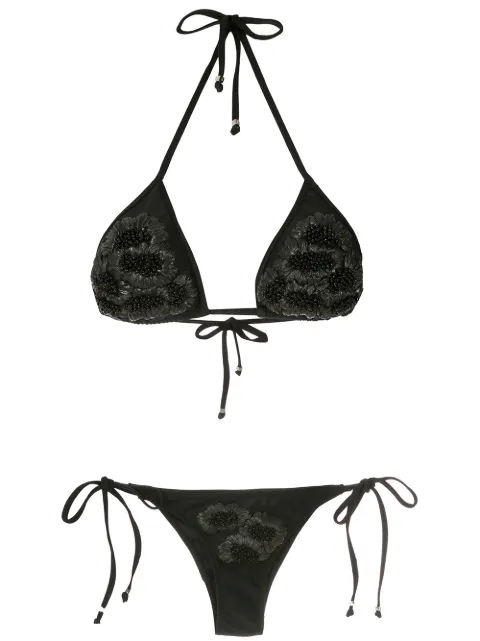 Amir Slama beaded embroidery bikini set
