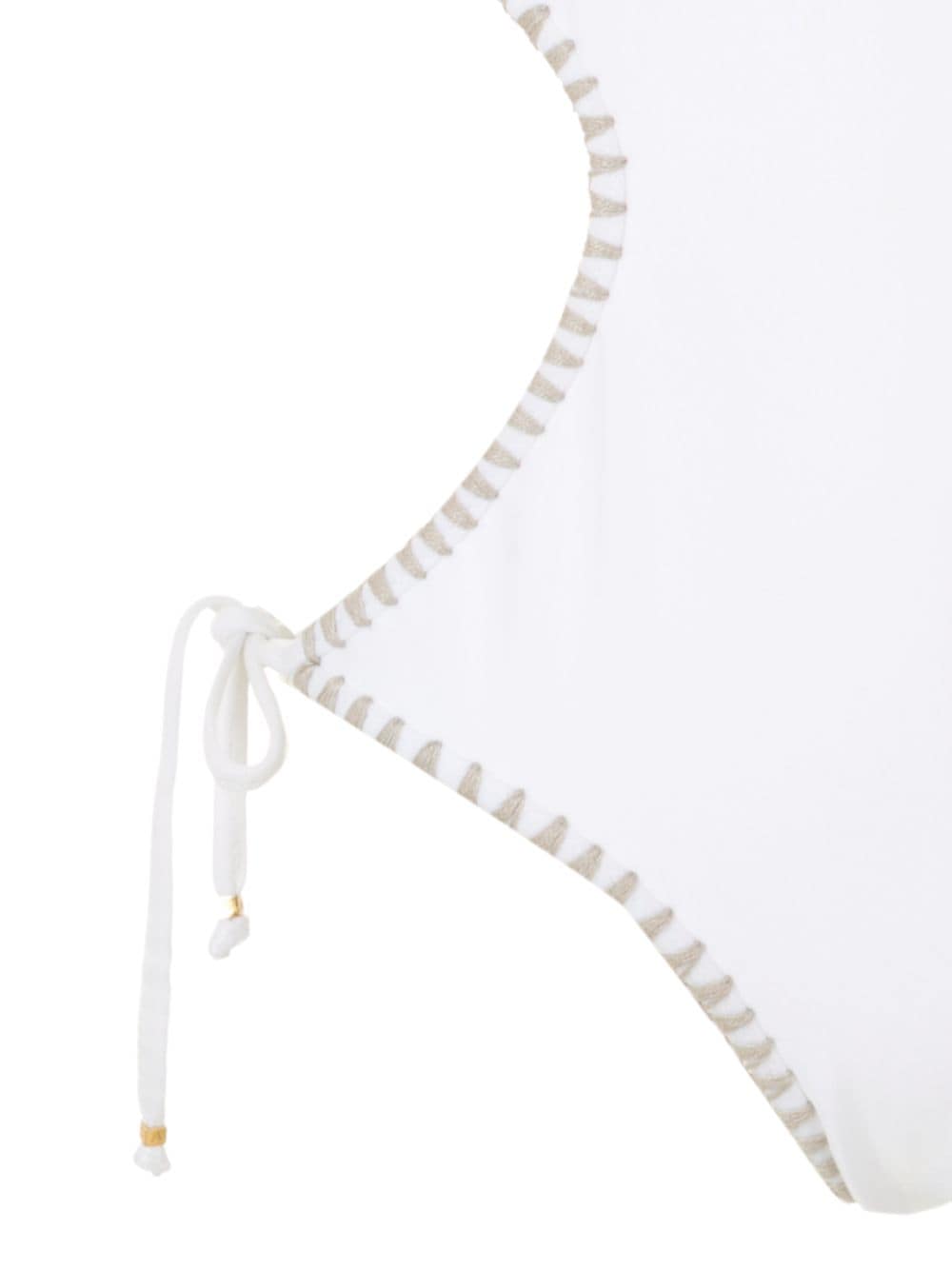 Shop Amir Slama Tie Cut-out One-piece In White